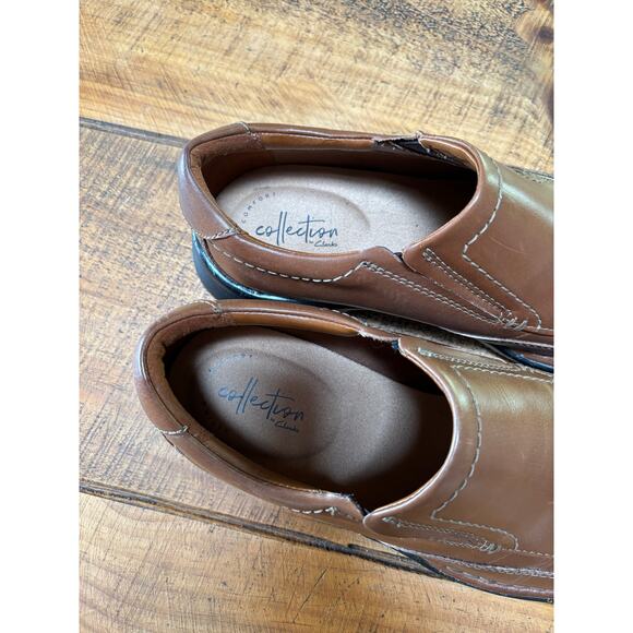 Mens Clarks Kempton Free Leather Comfort Slip-On Brown Loafer Shoes Size‎ 11 - Picture 9 of 11